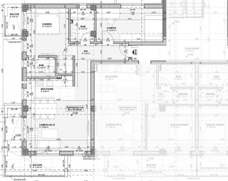 Apartament 3 camere Manastur, 68 mp utili, semifinisat, imobil 2023, comision 0!