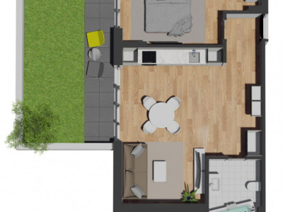 Apartament 2 camere cu terasa si gradina zona Vivo!, ansamblu nou
