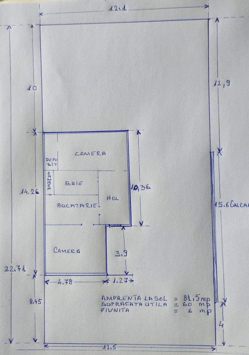 Casa individuala de vanzare, zona Primaria Iris, 60 mp utili, teren 420 mp