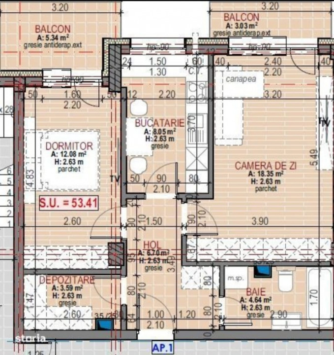 Apartament 2 camere Floresti, 54 mp ultrafinisat, mobilat si utilat modern