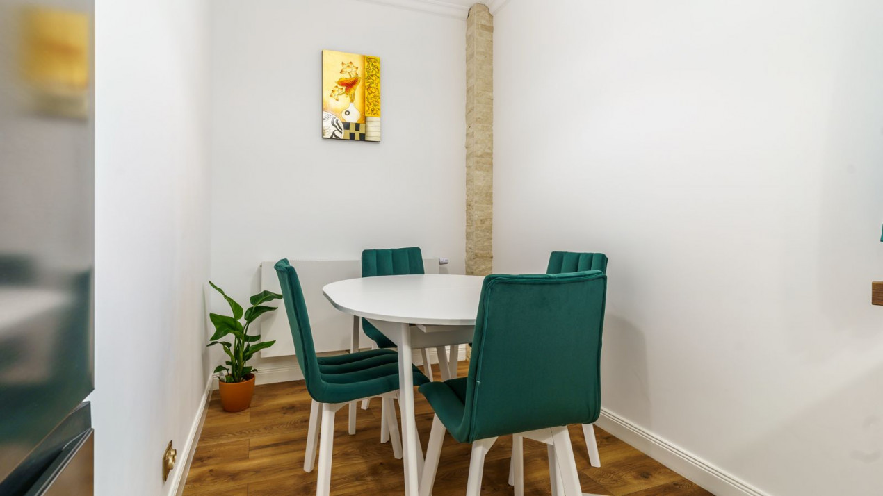 NOU: 2 Camere Europa, mobilat/utilat, design 2025. COMISION 0%,  parcare inclusa