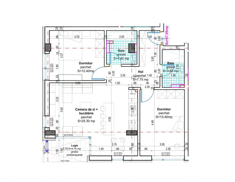 Oportunitate! Apartament 3 camere, 67 mp, ansamblu nou Baciu