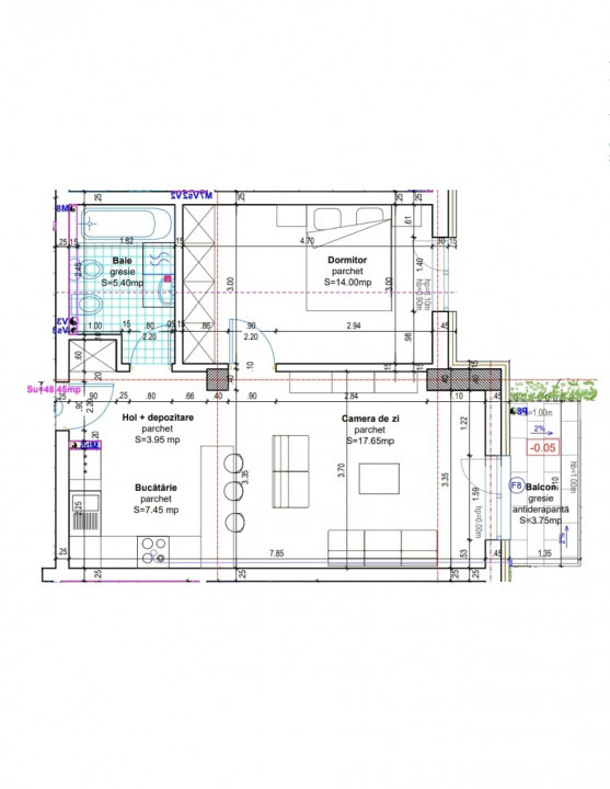 Oportunitate! Apartament 2 camere, 48 mp utili, balcon 4 mp, Baciu, CF in 2 luni
