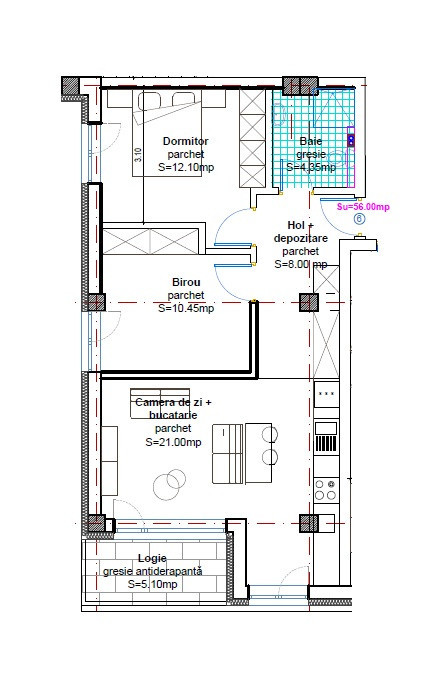 Apartament 3 camere Baciu | 56 mp | Etaj 1 | Oportunitate unică! CF in luna mai!