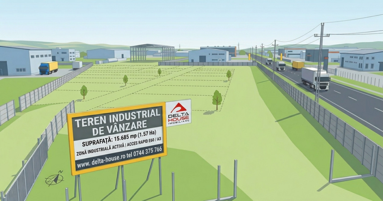 Oportunitate de Investiție! Teren Industrial in Turda 15.685 mp cu front la E60