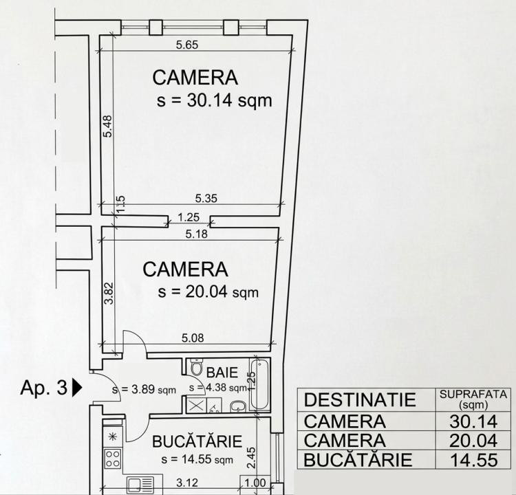 Ocazie în Gruia! Apartament 2 camere la casă 73 mp utili, preț imbatabil în zonă