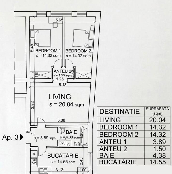 Ocazie în Gruia! Apartament 2 camere la casă 73 mp utili, preț imbatabil în zonă