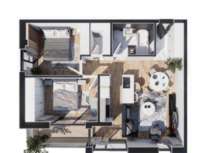 Oportunitate! Apartament 3 cam, 66.3 mp utili, Baciu, imobil nou, există CF!